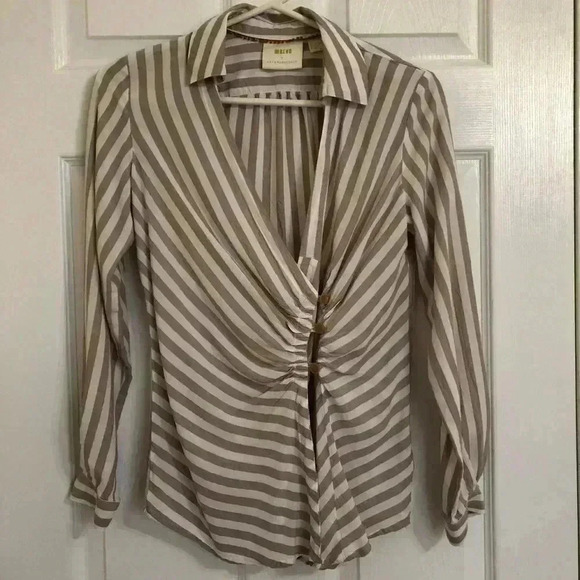 Anthropologie Tops - Anthropologie Maeve Striped Marianna Wrap Top XS
